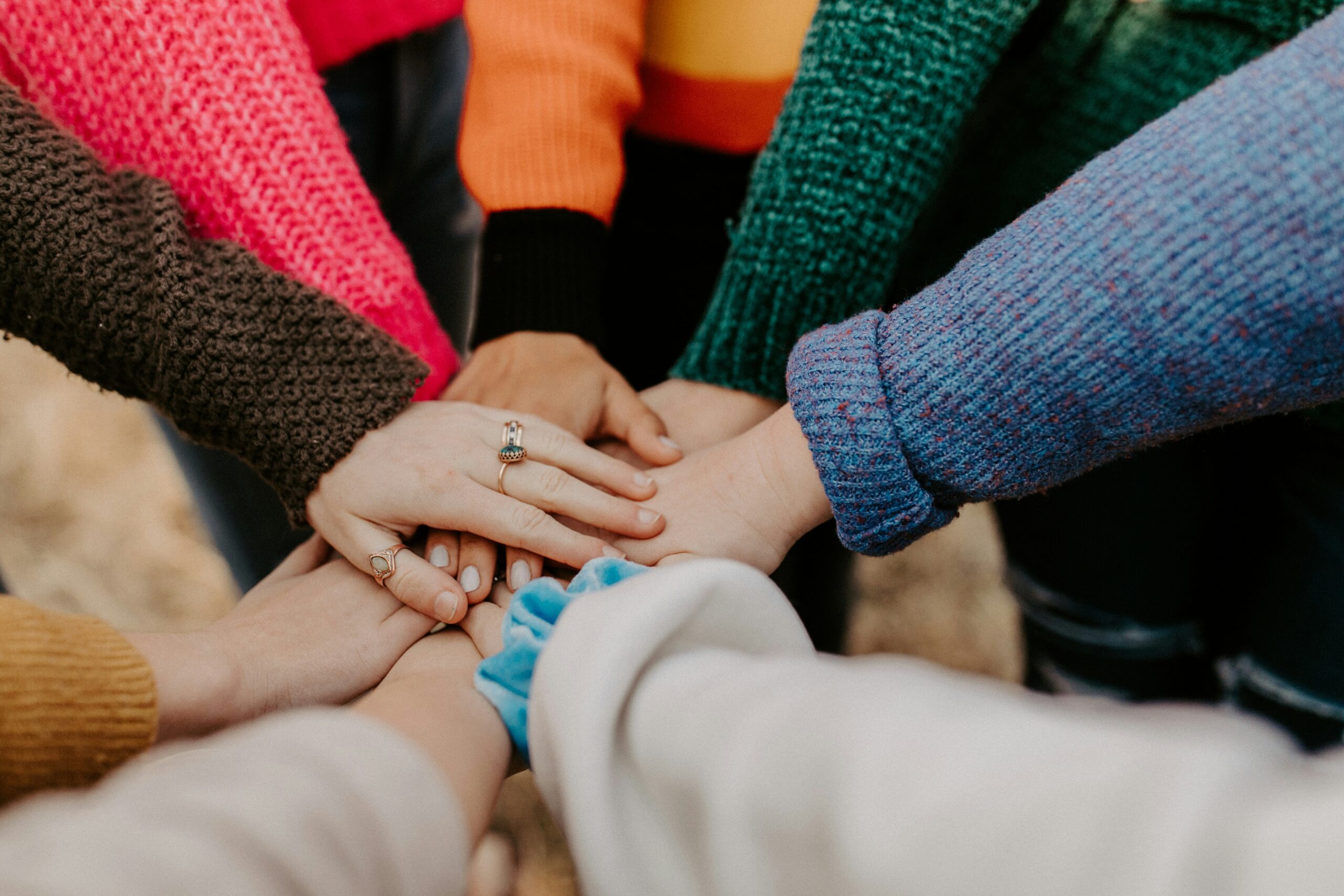 Group of young adults talking outside