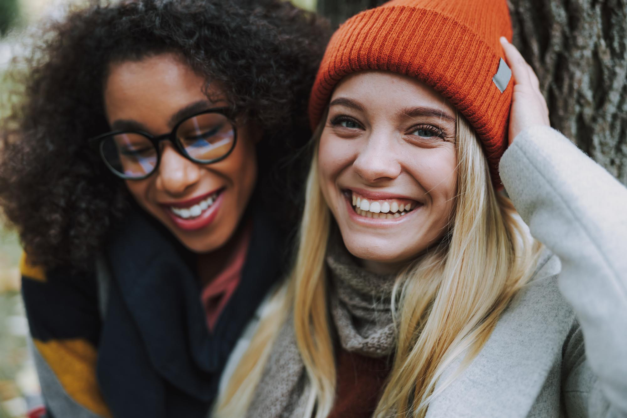Group of young adults talking outside